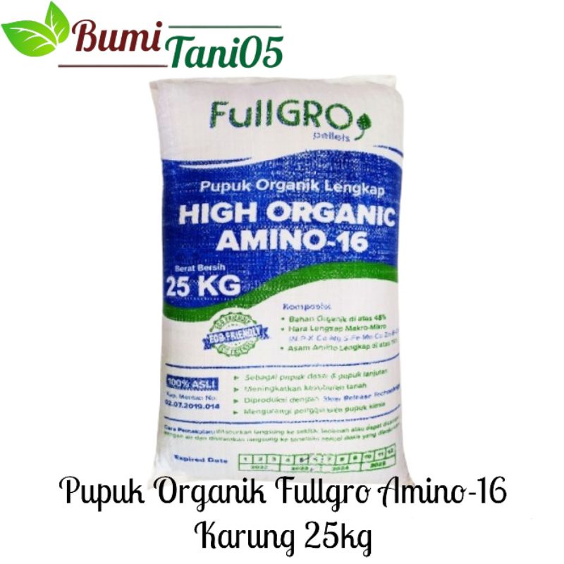 Trubus Fullgro Pupuk Organik Amino-16 Kemasan 25kg Palembang