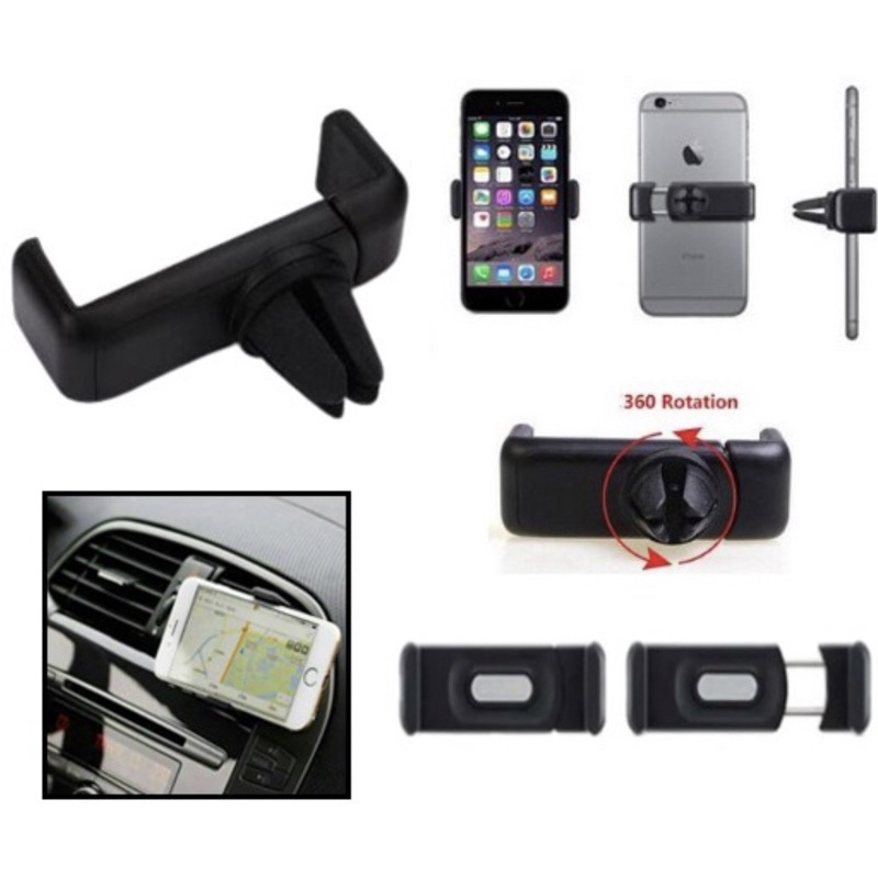 Phone Holder di AC Mobil Dudukan HP Jepit Car Besi Gps Mount Handphone Universal Penyangga TERMURAH