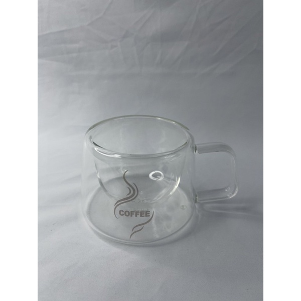 [OBRAL RIJEK] Cangkir Kopi Anti Panas Double Wall Glass 200ml - DOME240