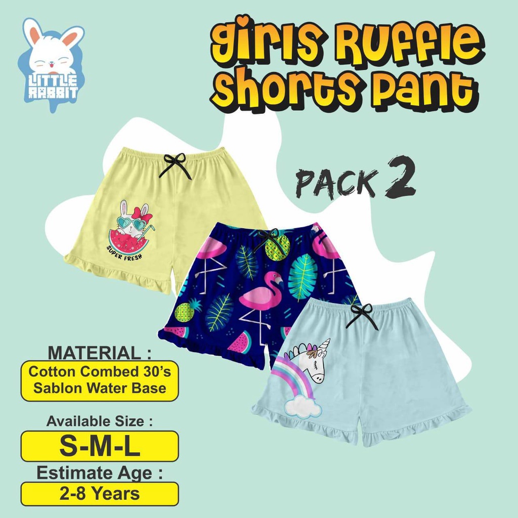 GIRLS RUFFLE SHORTS PANT by LITTLE RABBIT