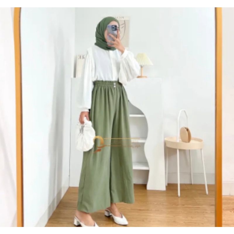 kulot crinkle terbaru, kulot crinkle kancing 2, kulot Hw, kulot kekinian