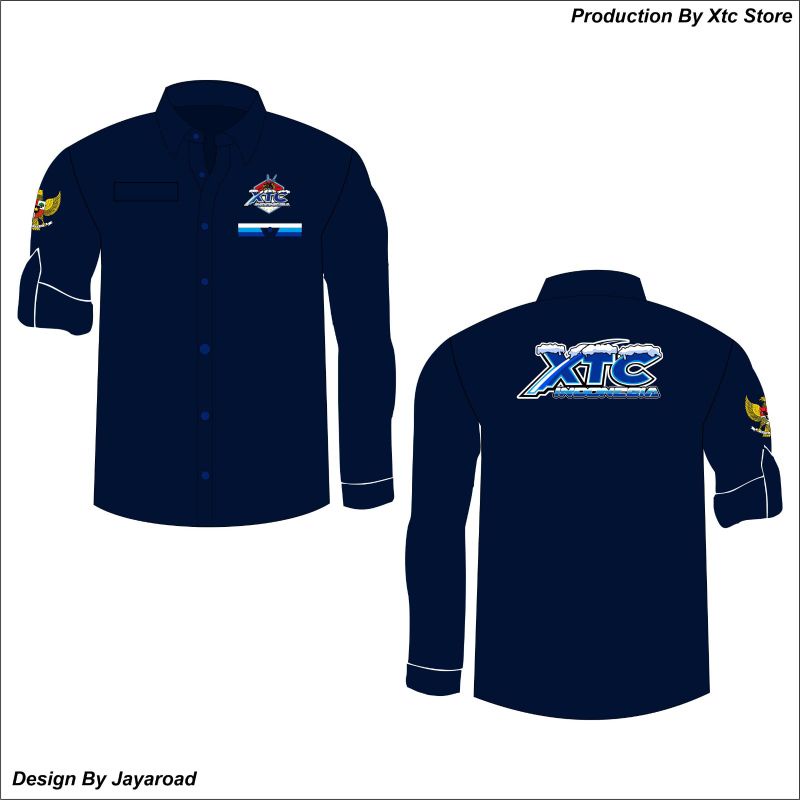 KEMEJA TANGAN PANJANG BIRY NAVY XTC BERLABEL RESMI DPP
