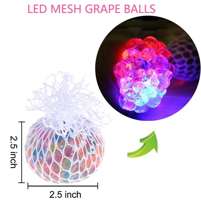 LED Nyala Squishy Stress Ball - AC 65 - Mainan Squisy Rainbow Pelangi Squishi Squisi anti stress murah bun slime air natsquishy jumbo boneka bantal mochi unicorn mini hp roti bts sale squishy paket