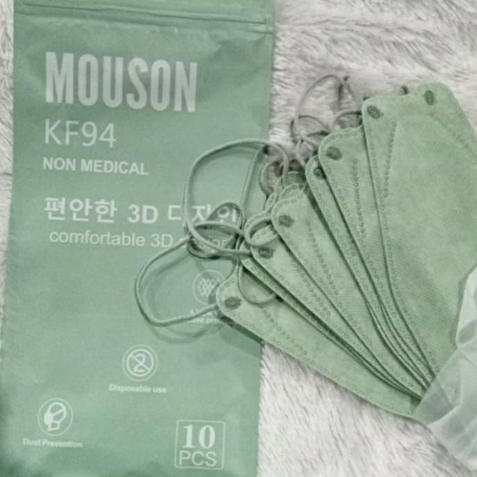 Masker Kf94 4 Ply Mouson Warna Hijau Green Nude Matcha Isi 10 Pcs t-archive-rudy- dijamin