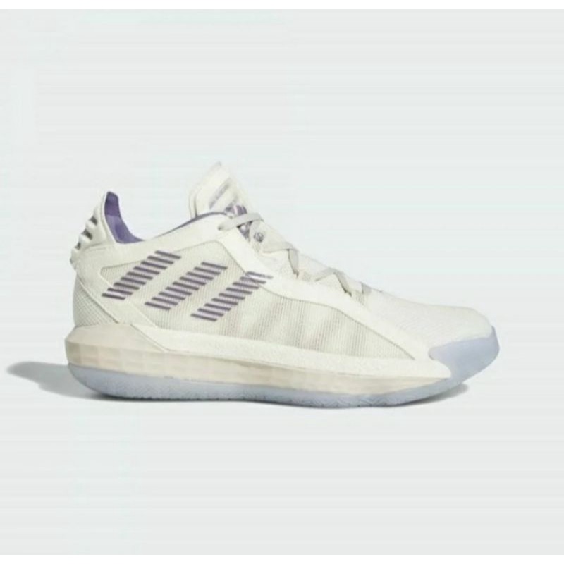 Sepatu Basket Pria Adidas Dame 6 Beige Ungu Original Basketball