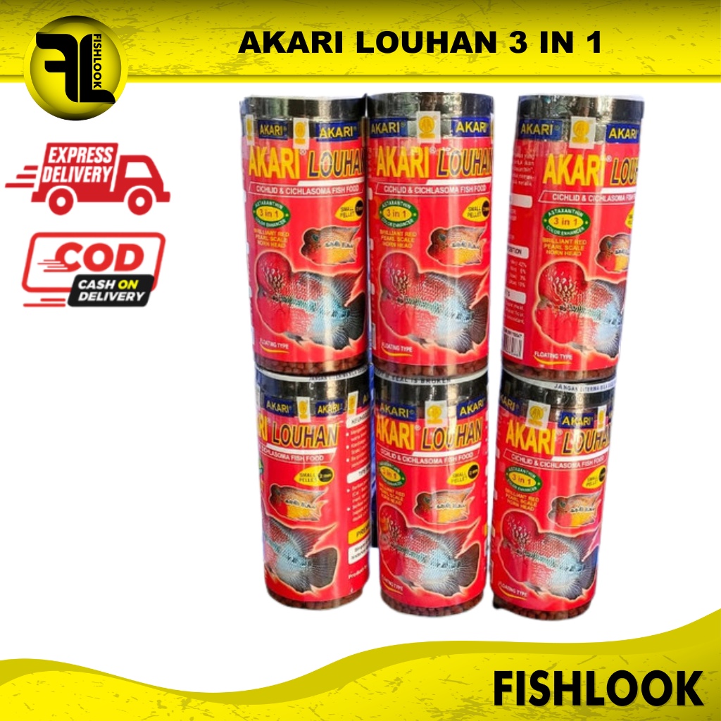 AKARI LOUHAN 3in1 Makanan Pakan pelet pellet Ikan lohan 3 in 1