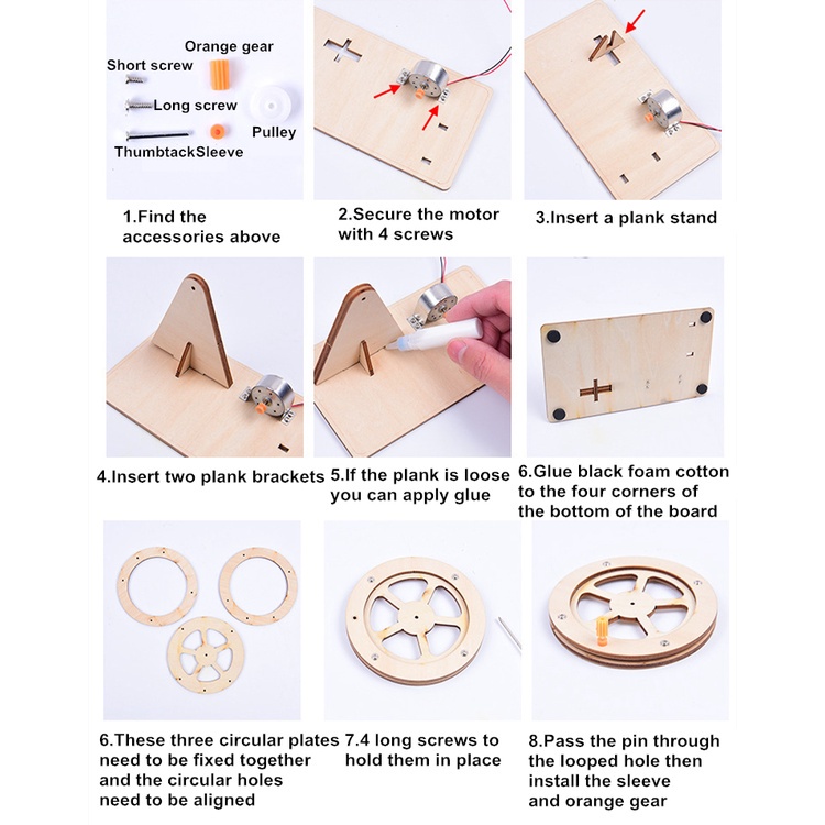 【Rakitan DIY】Mainan Generator Bohlam/Generator Assembled Toys/Mainan Generator Kayu/Wooden Bulb Generator Toys