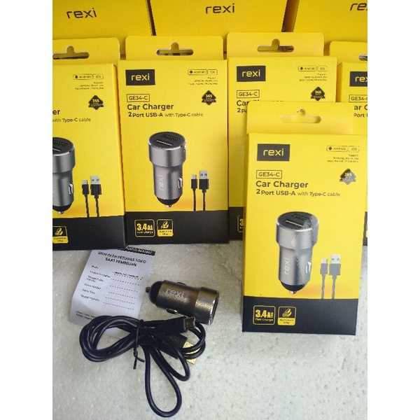 CAR CHARGER REXI GE34-C/GD30-C Fast Charging 3.A AST