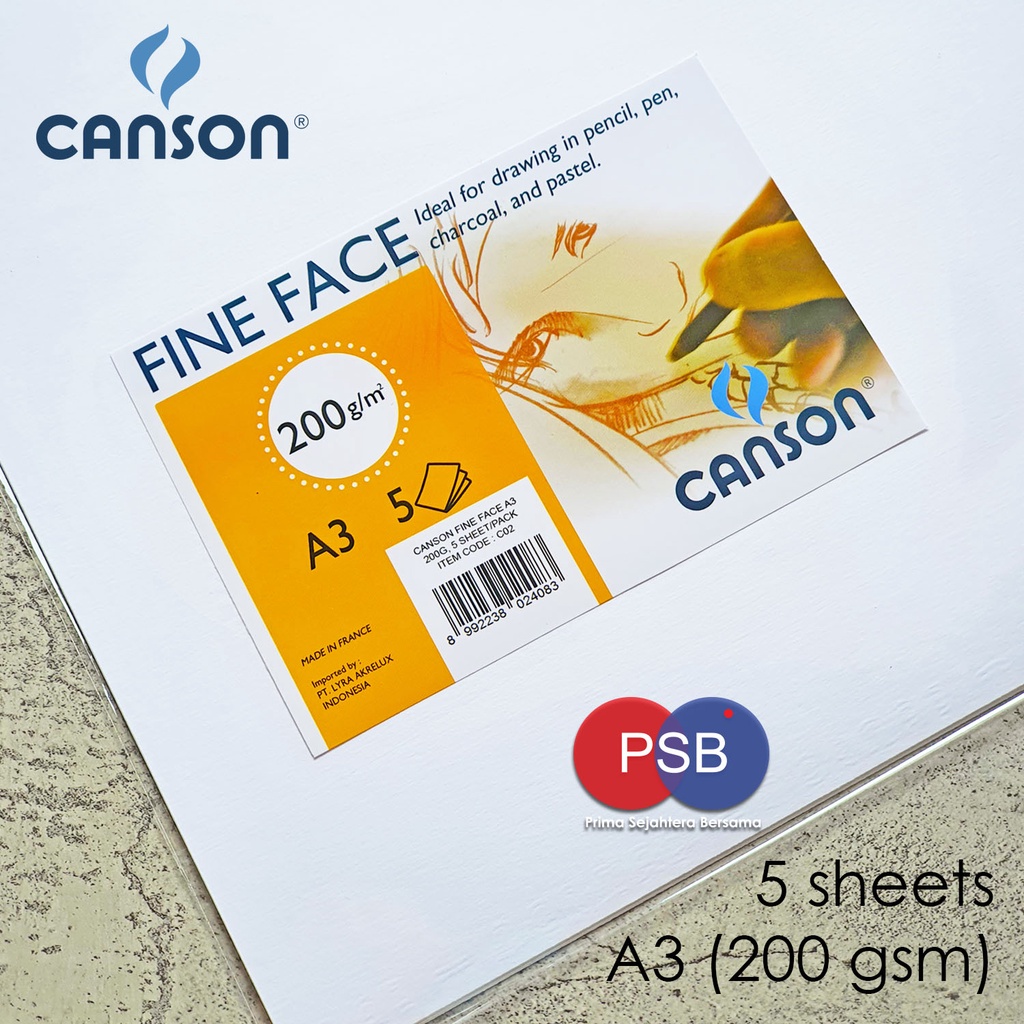 

tyvf Canson Fine Face A3 (200 gsm) / Kertas Sketsa / Kertas Gambar