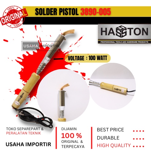 JualSolder Listrik 100 Watt  3890-100 Hasston Original Solder Tangan Kayu Solderan Pateri  Solder Ha