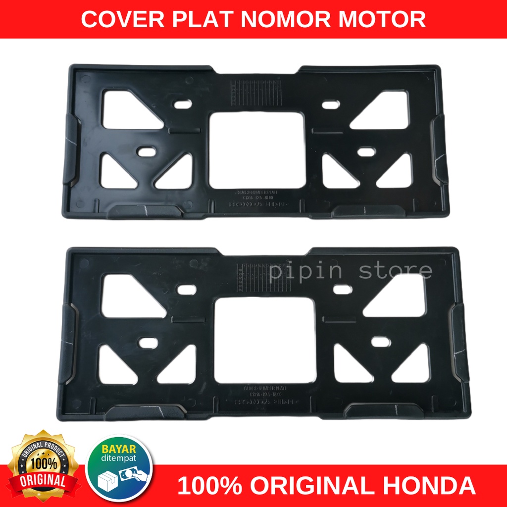 Cover Plat Nomor Tempat Dudukan Plat Nomer Motor Honda Original Model Slip On untuk New PCX Beat Vario Supra Scoopy Genio ADV 160 Asli AHM