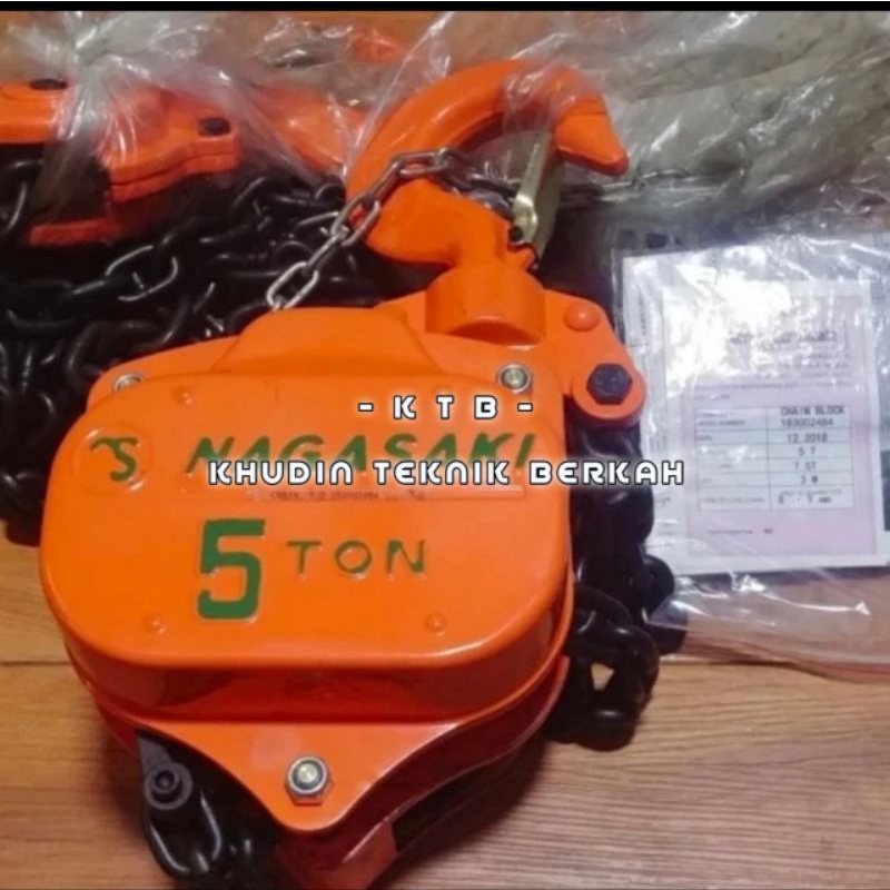 Chain Block 5 Ton NAGASAKI / Takel - Katrol - Chain Block Made In Japan