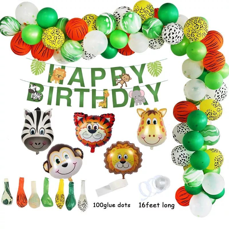 ANIMAL ZOO JUNGLE Paket perlengkapan dekorasi pesta ulang tahun ANIMAL ZOO JUNGLE birthday decoratio