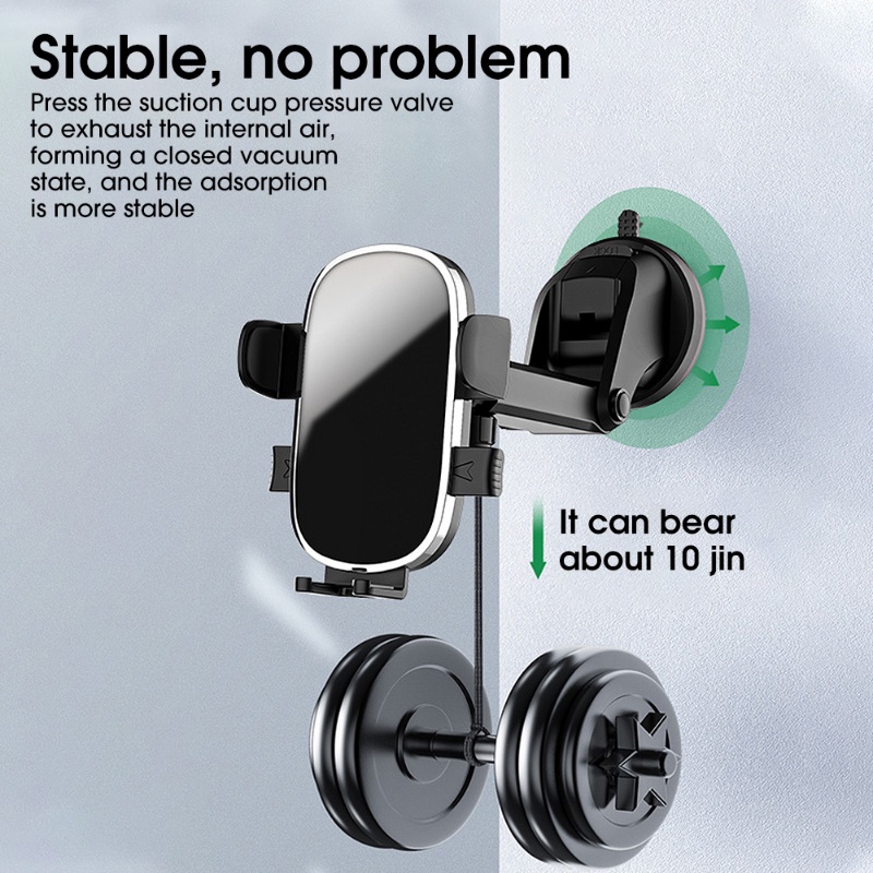 Bracket Suction Cup Mount Dasbor / Kaca Depan Mobil Holder Handphone Universal Rotasi 360 ° 4.7-7 &quot;