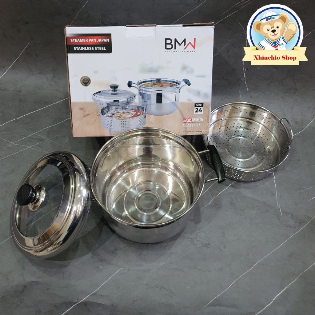 Jual Panci Set Steamer Kukus Dandang Japan Cm Dan Cm Stainless Bmw Shopee Indonesia