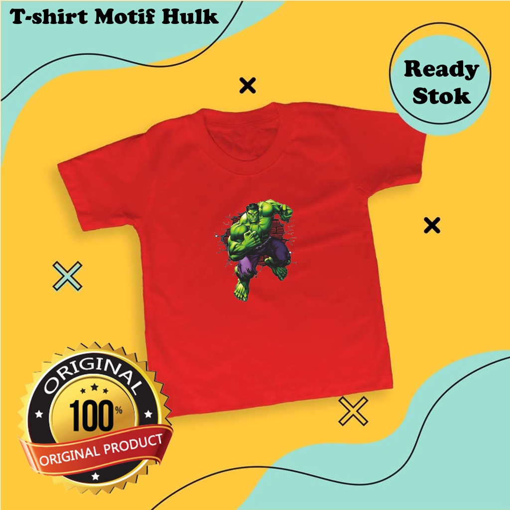 PVJ - Baju kaos Anak Hulk Atasan Anak Laki Laki Sablon Premium