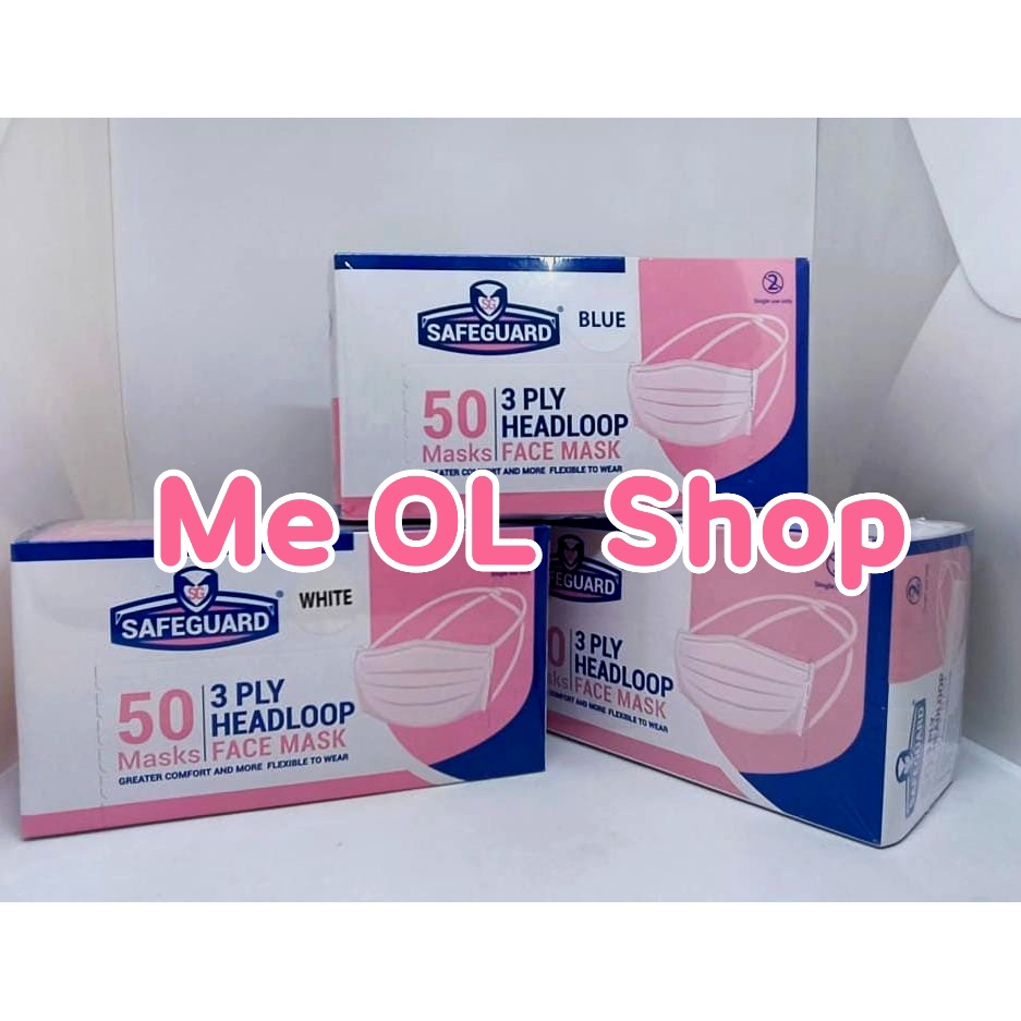 MASKER SAFEGUARD HEADLOOP / HIJAB 3PLY ISI 50 PCS