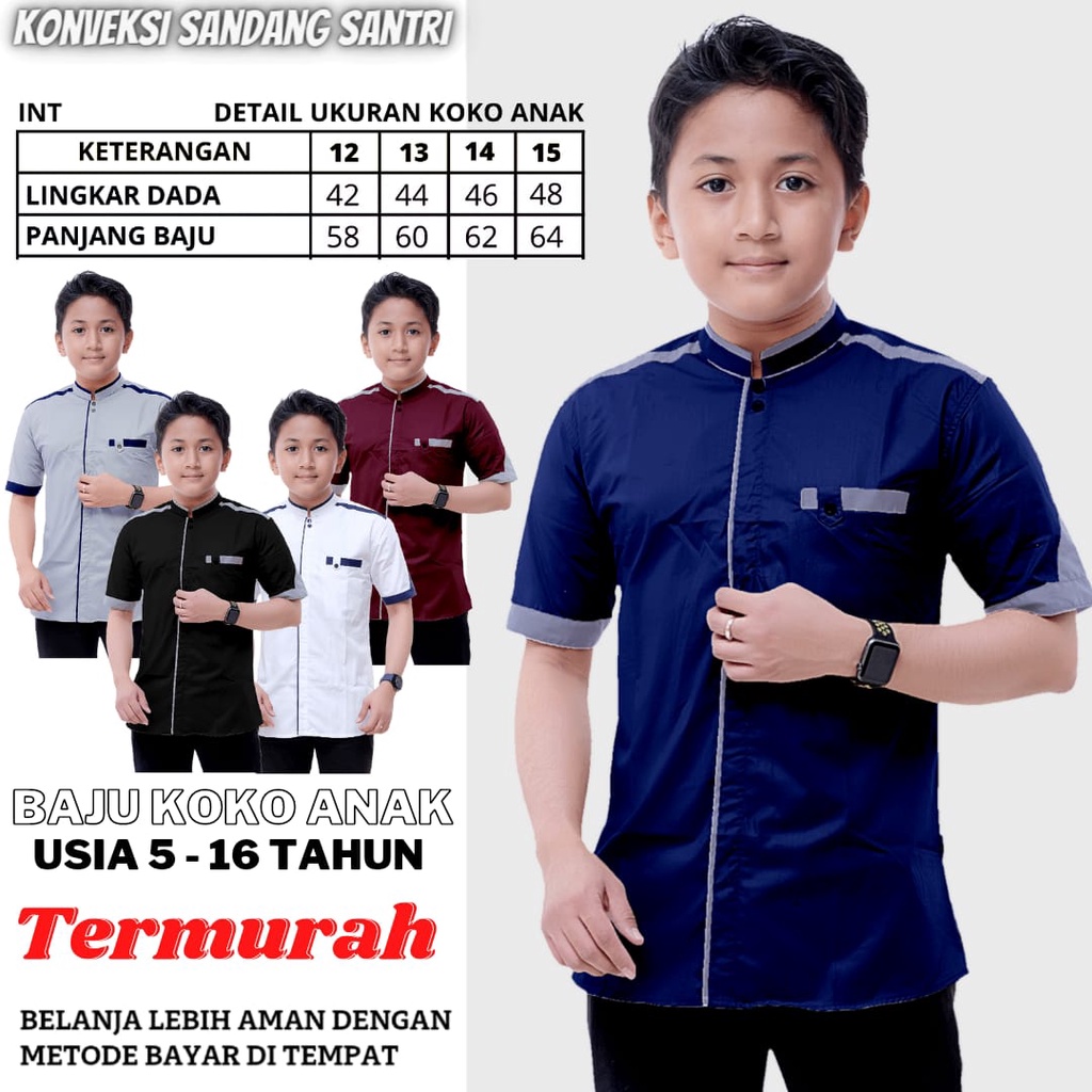 Atasan Muslim Anak Laki Laki Baju Koko Anak Laki Laki Baju Muslim Anak Laki Laki Baju Koko Anak Laki Laki Lengan Pendek Baju Koko Putih Anak laki Laki Baju Koko Anak Kekinian Baju Koko Murah Baju Koko Anak Terbaru Baju Koko Lengan Pendek Terlaris Bisa COD