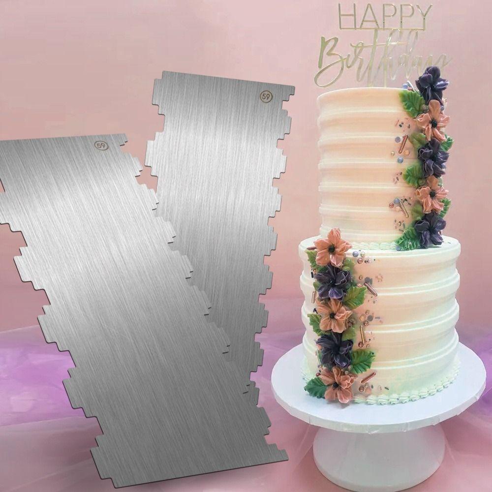 Top Cake Scraper Cetakan Kue Cake Trim Pastry Cutter Gigi Gergaji Stainless Steel