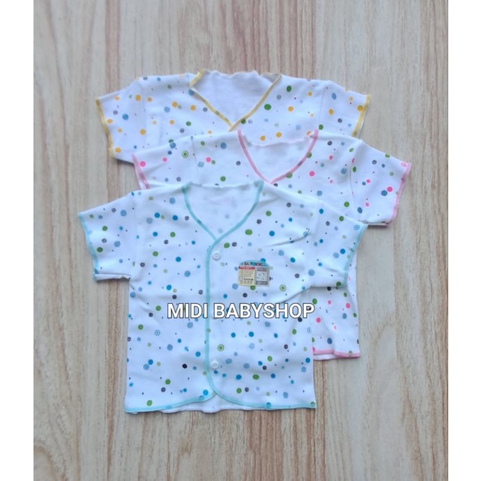 Baju Bayi Lengan Pendek Baru Lahir Polkadot Saffenda Baby SNI