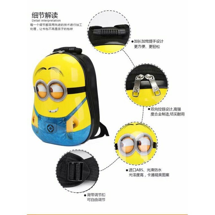 Tas Koper Tas Anak Karakter Tk Import Telur Sd Paud Backpack Ransel Minion Sekol