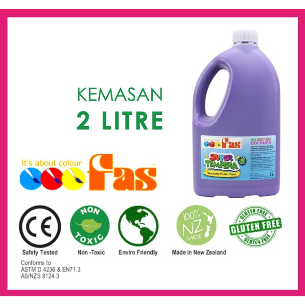 

FAS SUPER TEMPERA WASHABLE POSTER PAINT 2 LITER UNGU - VIOLET
