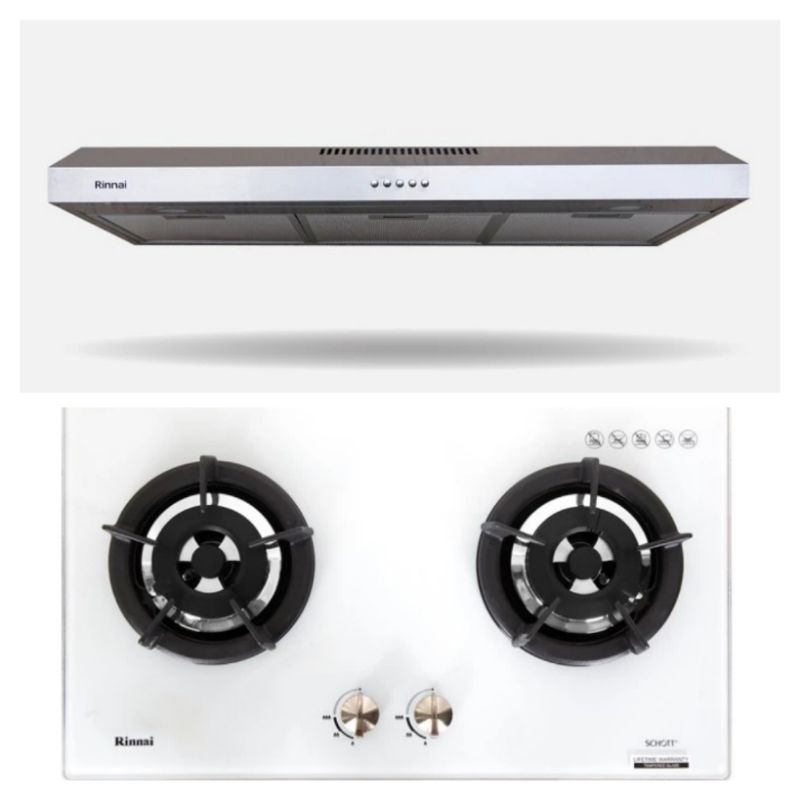 Paket kompor rinnai rb 2 ghc ow dan Cookerhood rh 229 SS