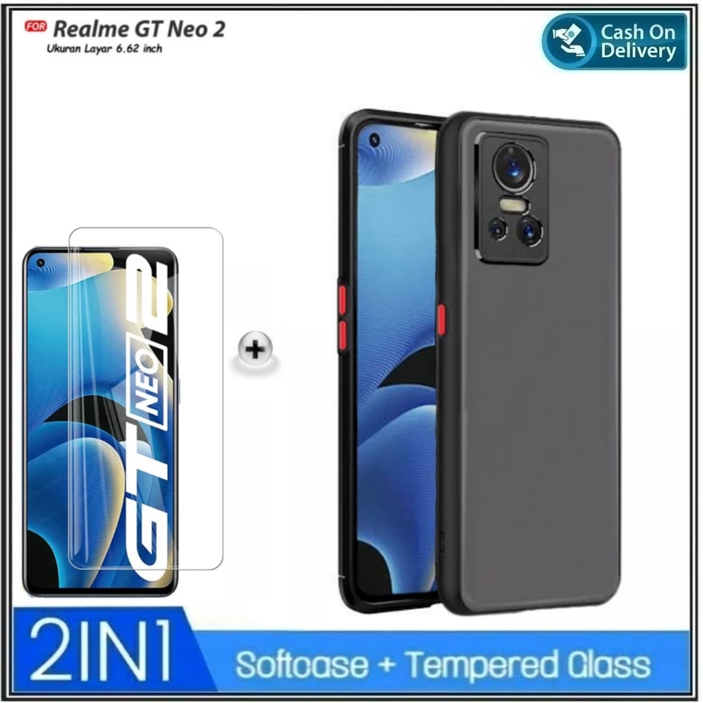 PAKET 2IN1 Soft Case Realme GT Neo 2 Soft Hard MY CHOICE AERO DOVE MATTE CASING COVER &amp; Tempered Glass DI ROMAN ACC