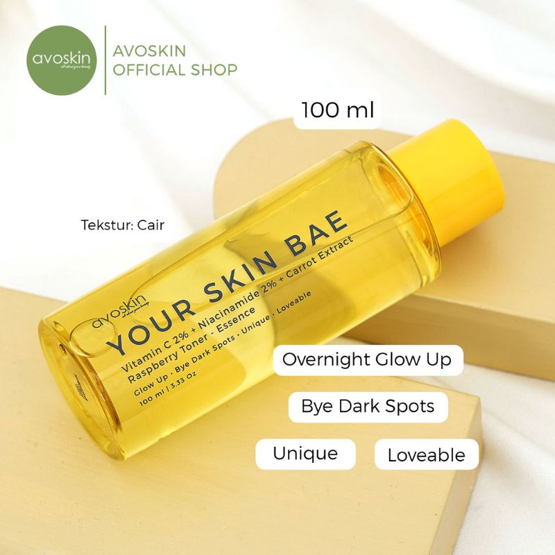 Avoskin Your Skin Bae Vitamin C 2℅ + Niacinamide 2℅ + Carrot Extract Raspberry Toner Essence
