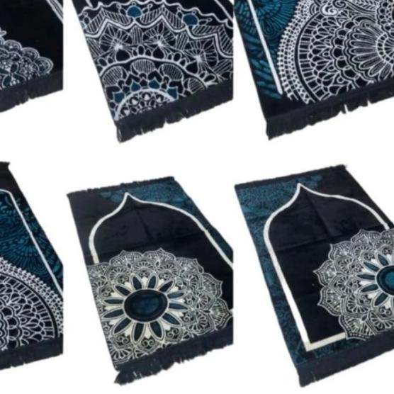 sejadah Turki timbul tebal/ sejadah premium - Hitam
