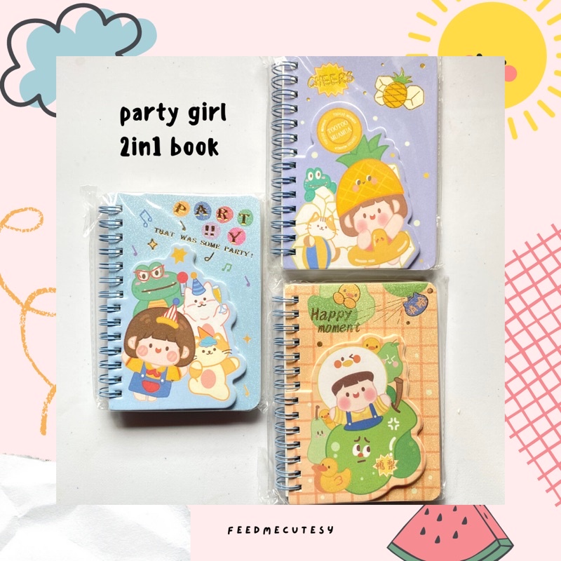 

party girl 2in1 book | Feedmecutesy | atk alat tulis lucu buku anak import
