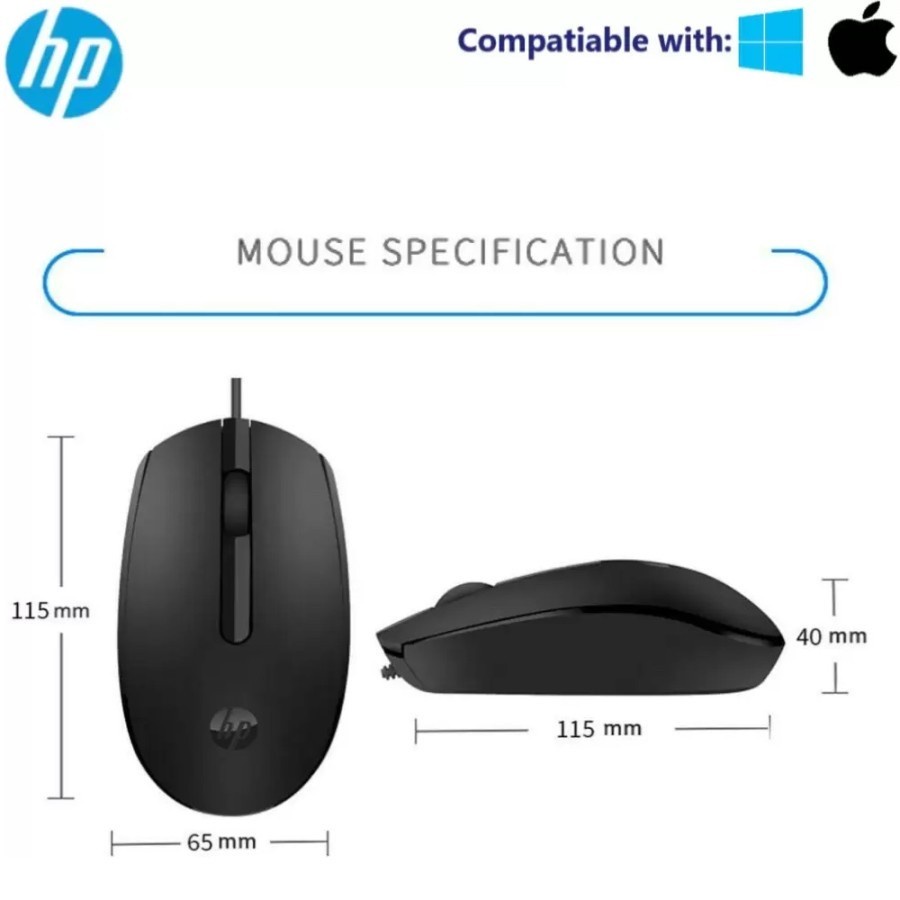 HP 150 Wired Mouse Usb A Conector - 240J6AA/ HP150 Garansi Resmi
