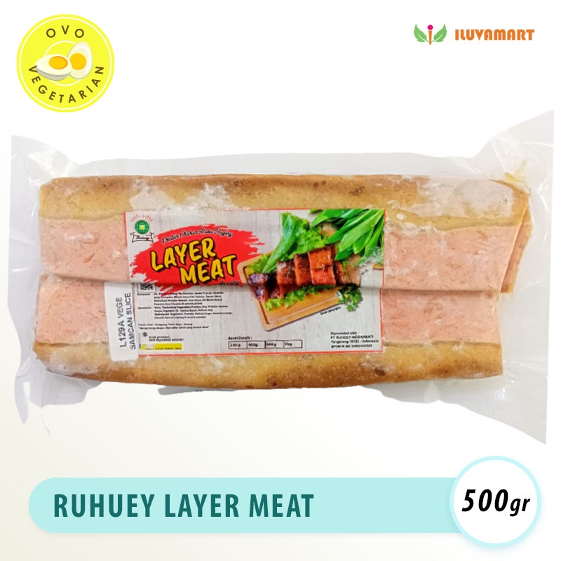 

Ruhuey Layer Meat 500gr Vegetarian / Daging Lapis / Samcan Vegetarian