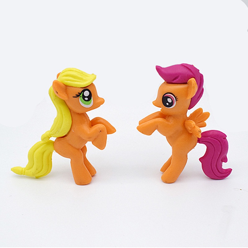 12pcs / set Mainan Action Figure Anime My Little Pony Mini Bahan PVC Untuk Dekorasi Kue