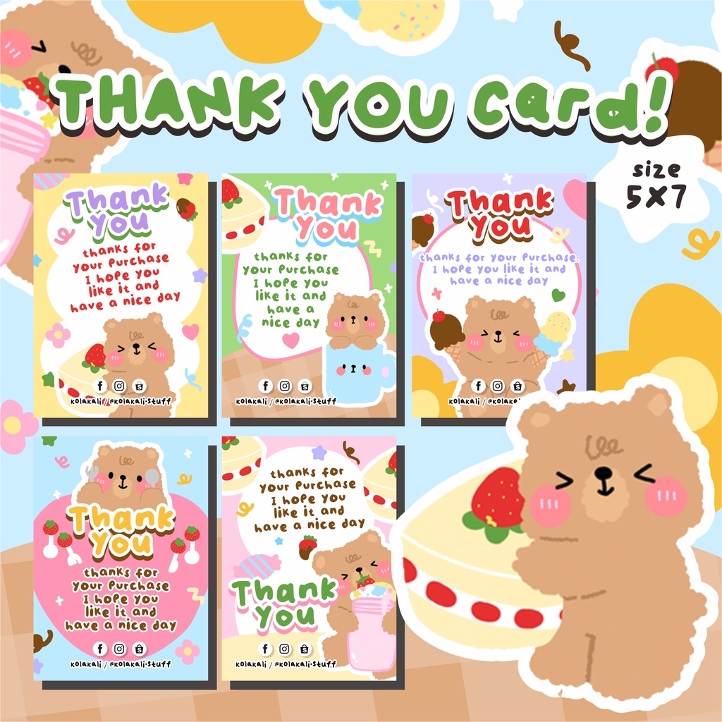 

THANKYOU CARD CAKE EDITION • KARTU TERIMAKASIH • CARD AESTHETIC • THANKYOU CARD KOREAN DESAIN • CUTE THANKYOU CARD • THANK YOU CARD • KOLAKALI