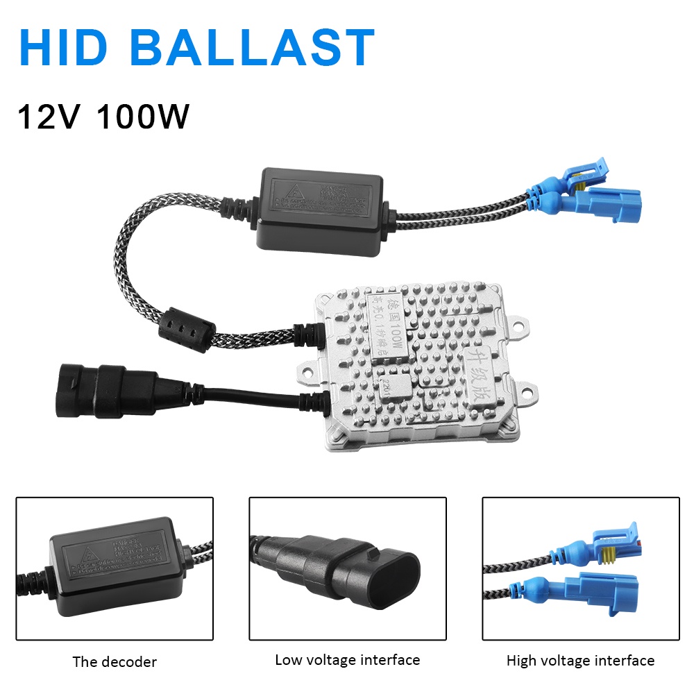 2Pcs AC 12V Xenon H7 100W Slim Ballast Kit HID Xenon Lampu Bohlam H1 H3 H4 H8 H13 9005 HB3 9006 9007 HB4 3000k 4300k 6000k 8000k