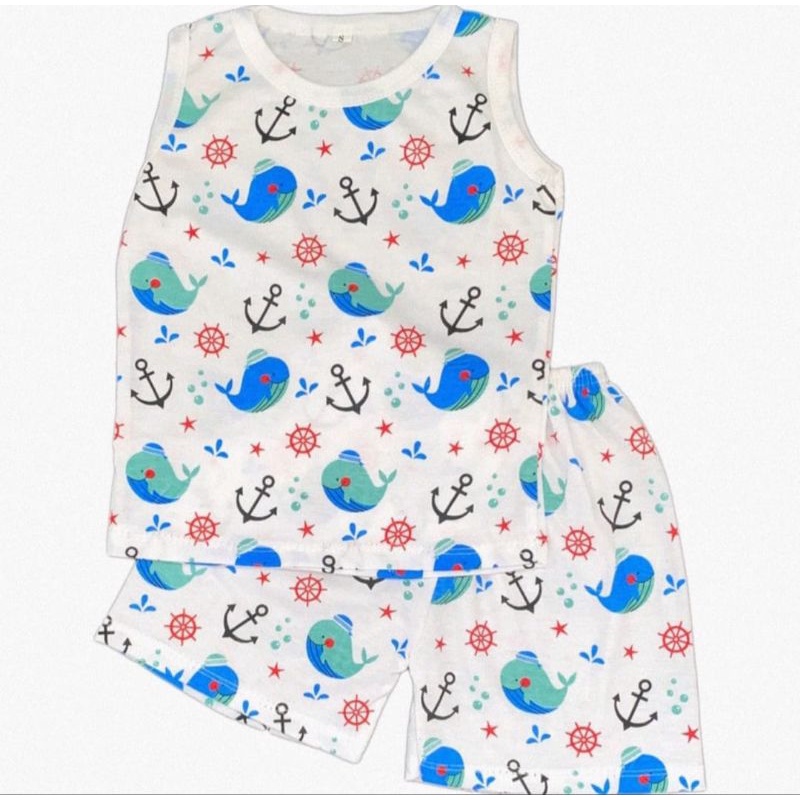 BAJU ANAK JANGKAR,BAJU JANGKAR PELAUT, SETELAN ANAK MOTIF JANGKAR