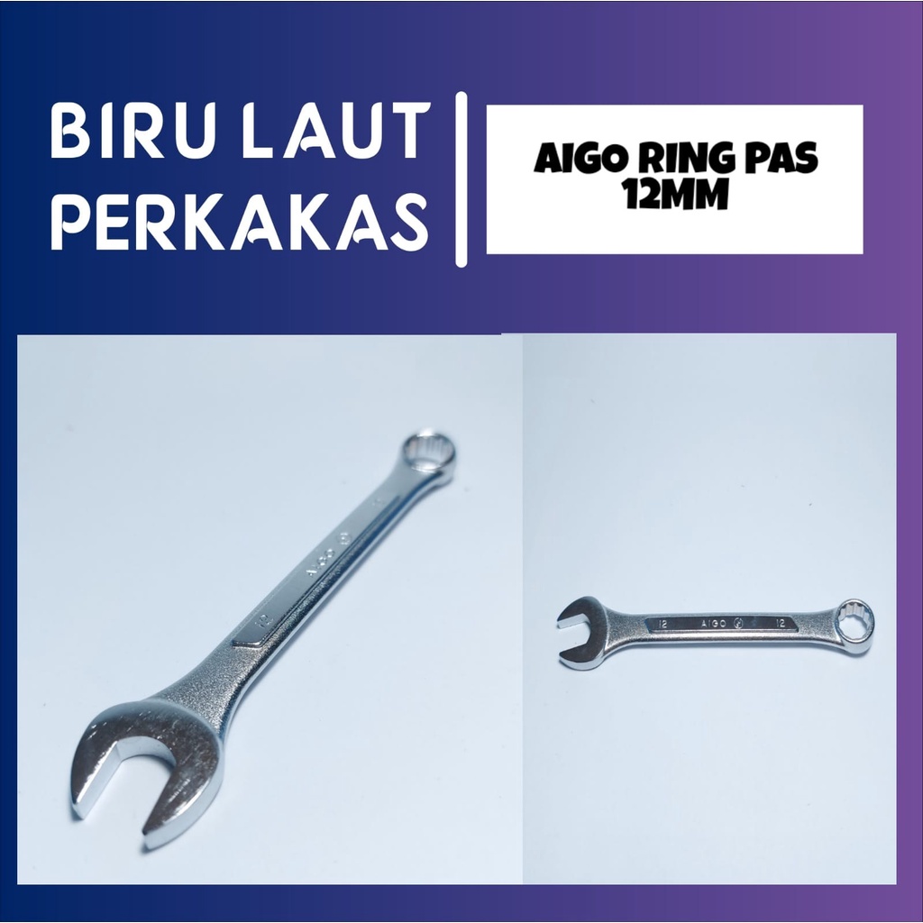 Alat perkakas Kunci Ring Pas 12 mm AIGO