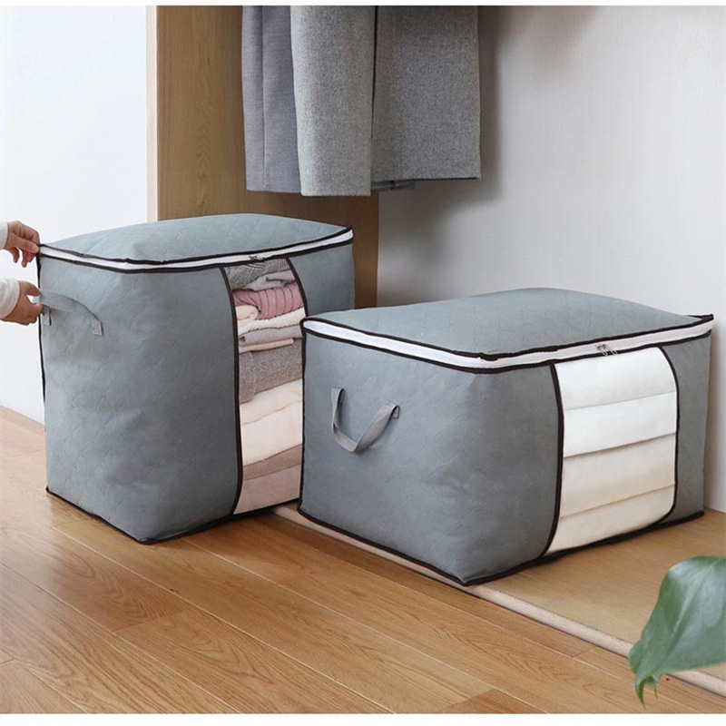 SB1 Tempat Penyimpanan Bed Cover Bamboo Storage Box Organizer Bag Kotak Penyimpanan Baju Selimut Dan Sprey Jumbo Serbaguna Lipat Pakaian Serbaguna Mainan Box Storage Jumbo Besar