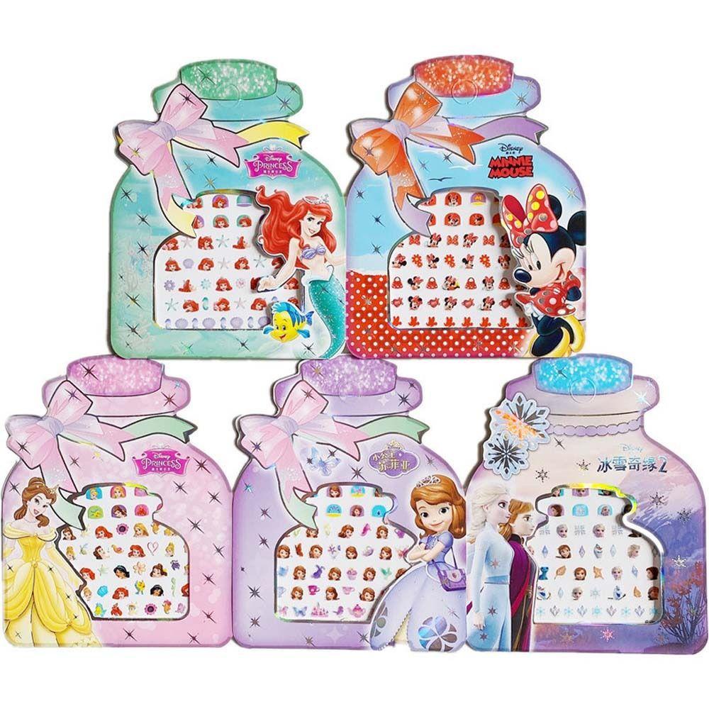 Mxbeauty Anak Stiker Kuku Fashion Perekat Diri Elsa Dan Anna Kartun Mainan Mermaid Frozen Nail Art Dekorasi