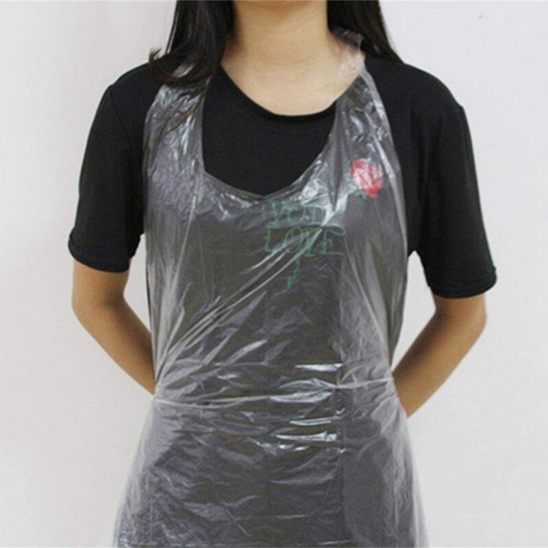 Apron Disposable Clear Material PE Celemek Transparan Plastik Anti Cipratan Minyak Masakan Anti Air Waterproof Greaseproof Transparent Celemek Sekali Pakai Mudah Digunakan Grosir Prakarya Malang