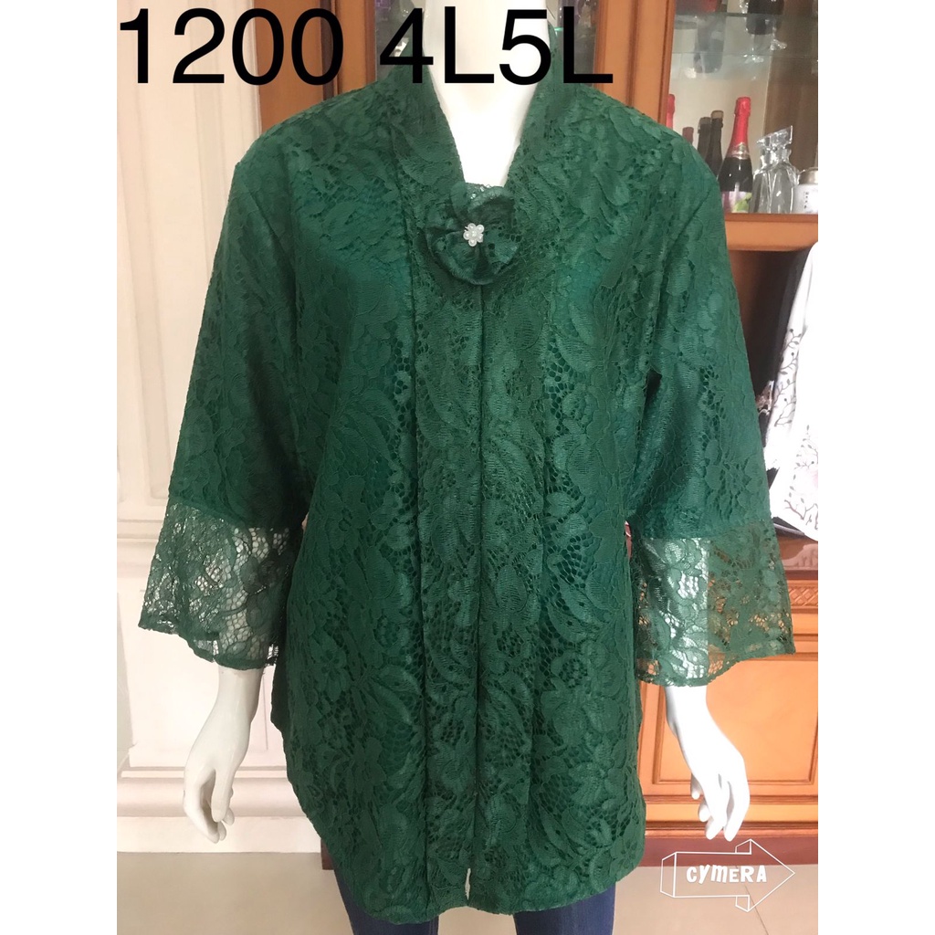 0016 kartini kebaya alexuez full brukat premium hijau botol /kebaya encim brukat kartini full brukat