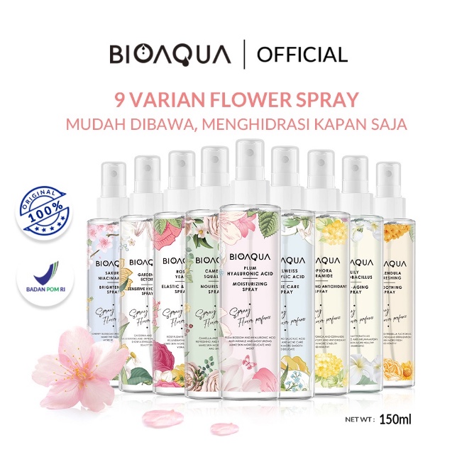 BIOAQUA Flower Series Face Mist Spray 150 ML / Hydrating / Brightening / Soothing