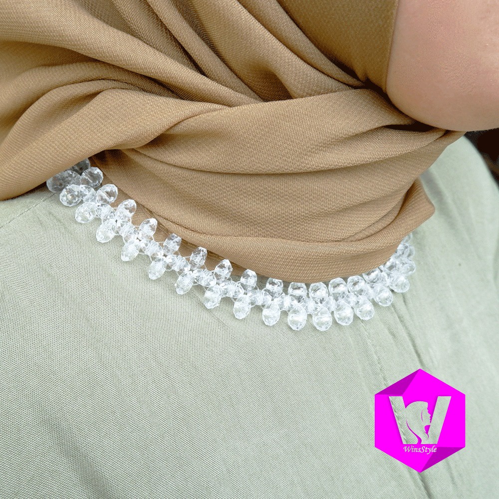 Handmade Necklace / Kalung Hijab Kristal Kalung Kekinian / Chocker Kristal Winsstyle Aksesoris Kalun