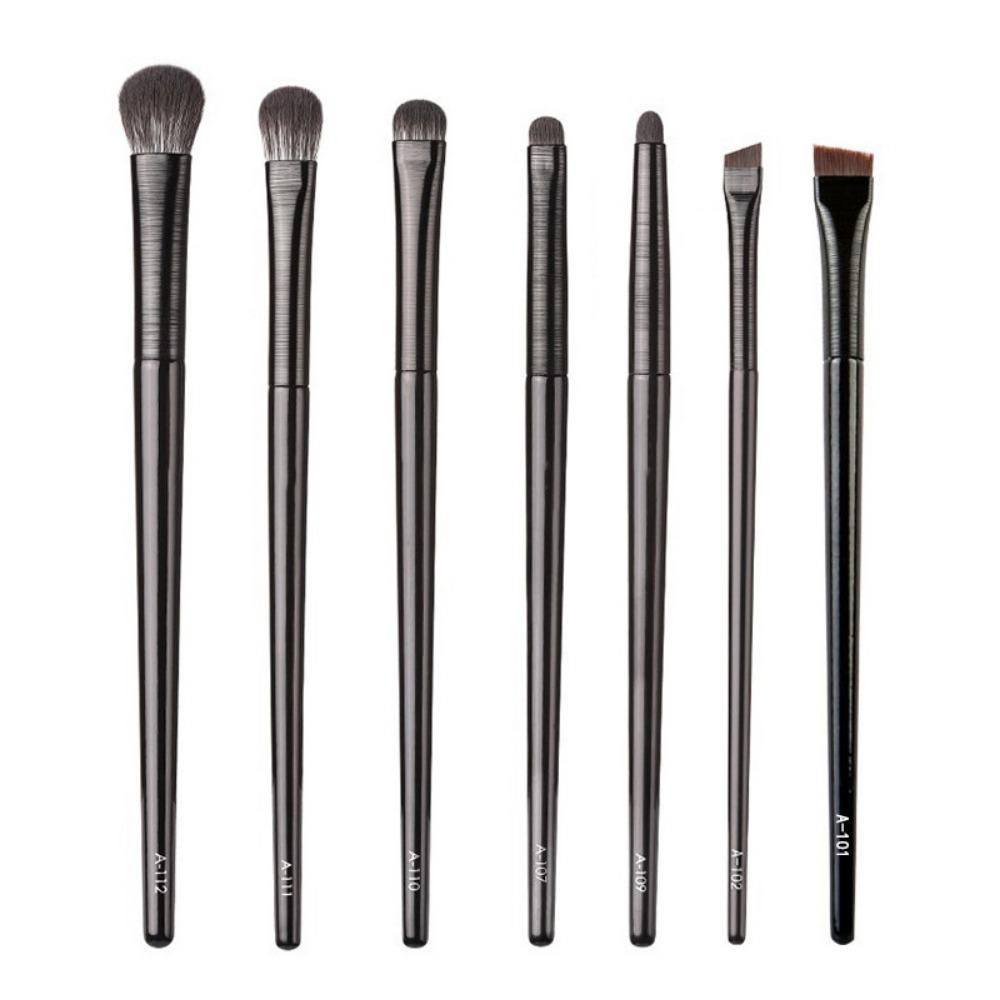 1 / 7pcs / set Brush Makeup Gagang Panjang Portable Untuk Eyeshadow