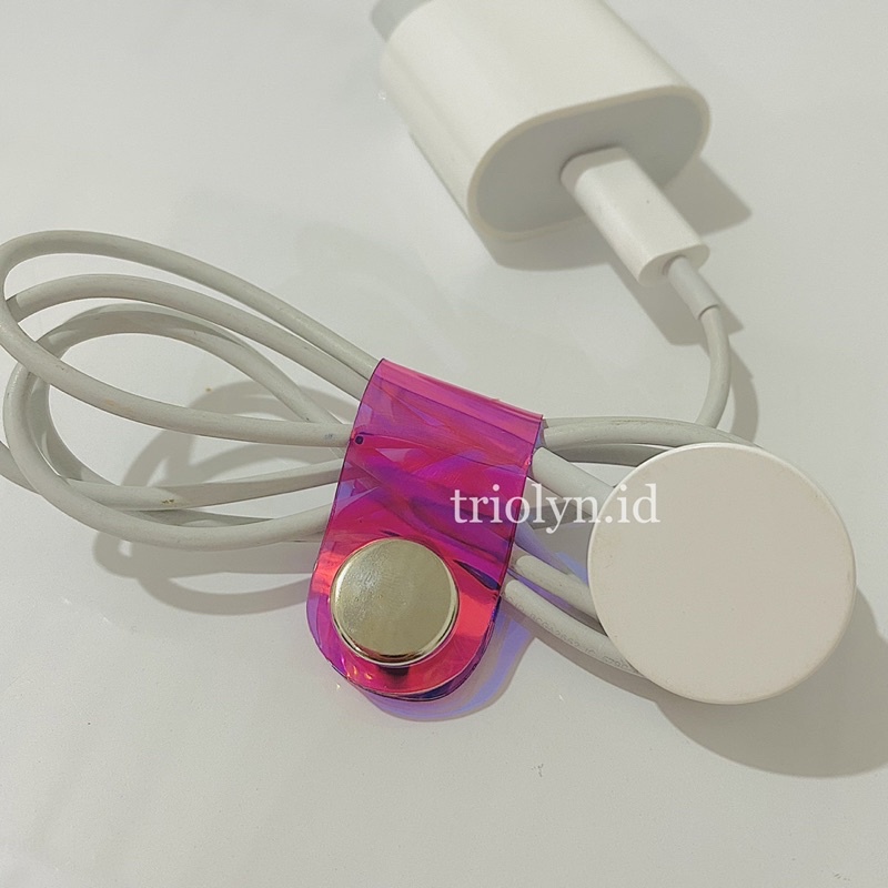 Cable Tie Charger Strap Cord Clip Penggulung Pengikat Kabel Klip Perapih PVC