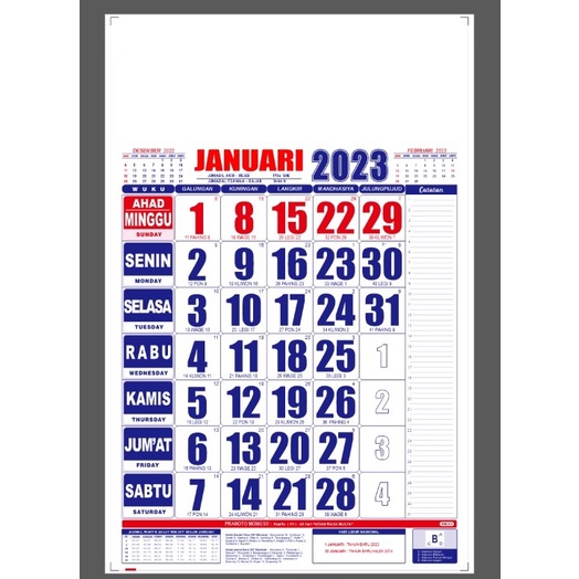 

Kalender kerja 2023 HVS ( 6 LEMBAR/12 LEMBAR)