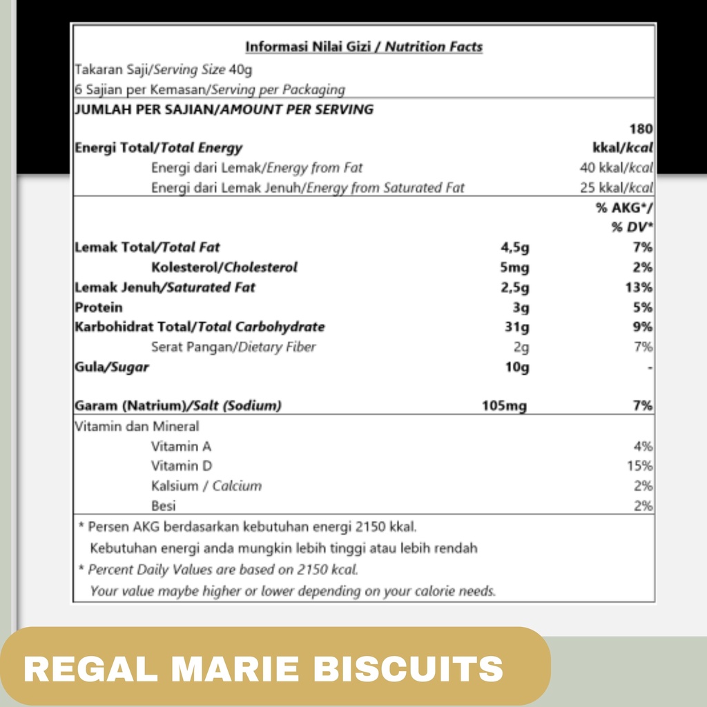 Regal Marie Biskuit 250 [Regal Special/Regal Biasa]