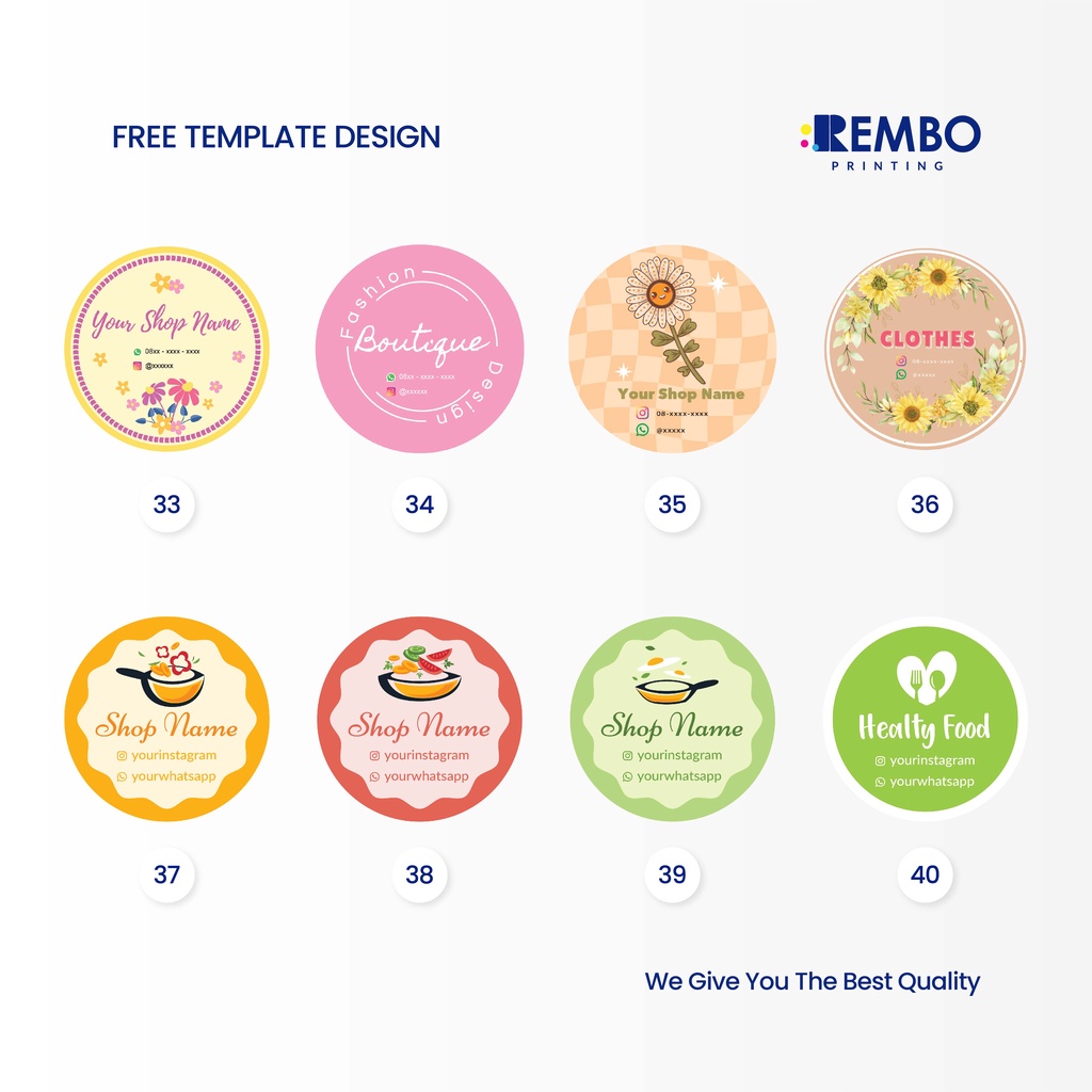 CETAK STIKER CROMO / LABEL BULAT LABEL NAMA LABEL MAKANAN TOPLES KEMASAN BOTOL MINUMAN CUSTOM KROMO