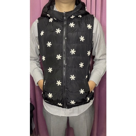 Rompi Motor - Vest Bulu Angsa Hitam - B23